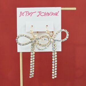 Betsey Johnson Earrings Bows Christmas Holiday Gift Formal Party Festive